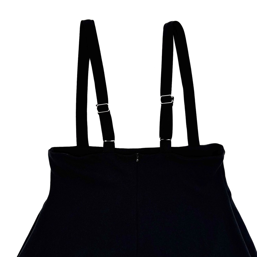 ModCloth Black Pinafore Overall Dress Adjustable Straps Size L - Picture 6 of 13